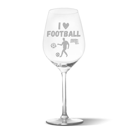 Sklenička na víno s gravírovaným motivem Fotbal