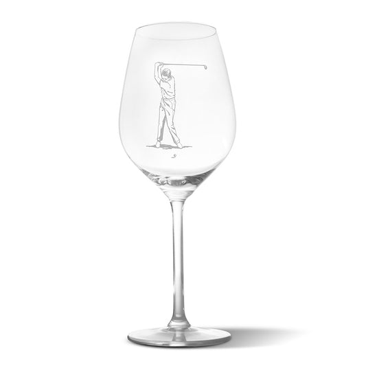 Sklenička na víno s gravírovaným motivem Golf
