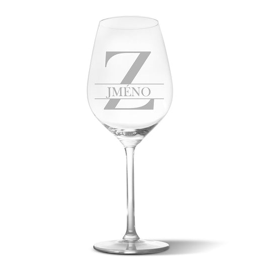 Sklenička na víno s gravírovaným motivem Se jménem Z…