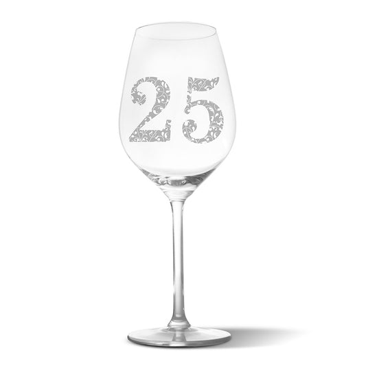 Sklenička na víno s gravírovaným motivem Věk 25