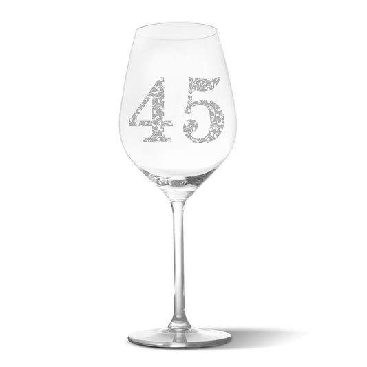 Sklenička na víno s gravírovaným motivem Věk 45