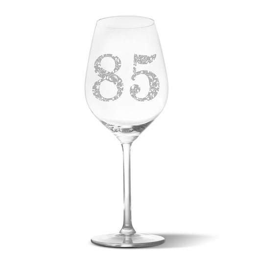 Sklenička na víno s gravírovaným motivem Věk 85