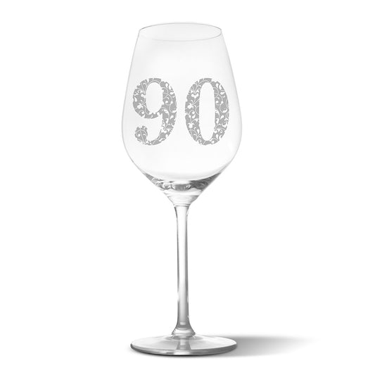 Sklenička na víno s gravírovaným motivem Věk 90