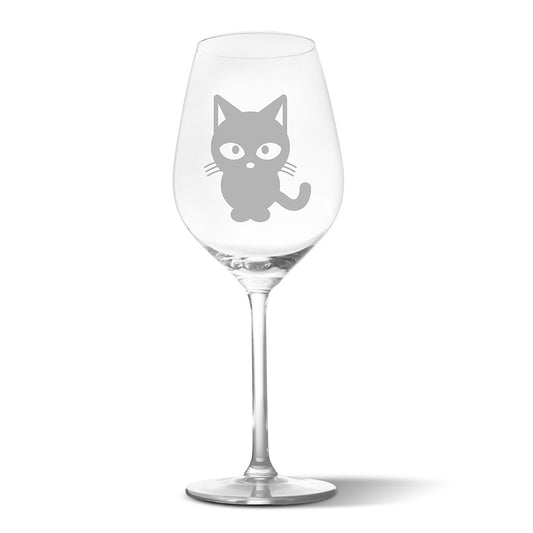 Sklenička na víno s gravírovaným motivem Kočka