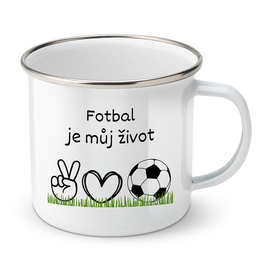 Smaltovaný plecháček motiv Fotbal je můj život