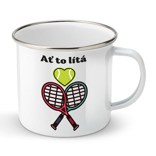 Smaltovaný plecháček motiv Tenis