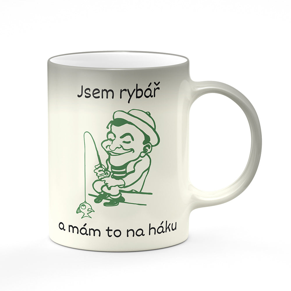 Magický svlékací hrnek motiv Jsem rybář a mám to na háku