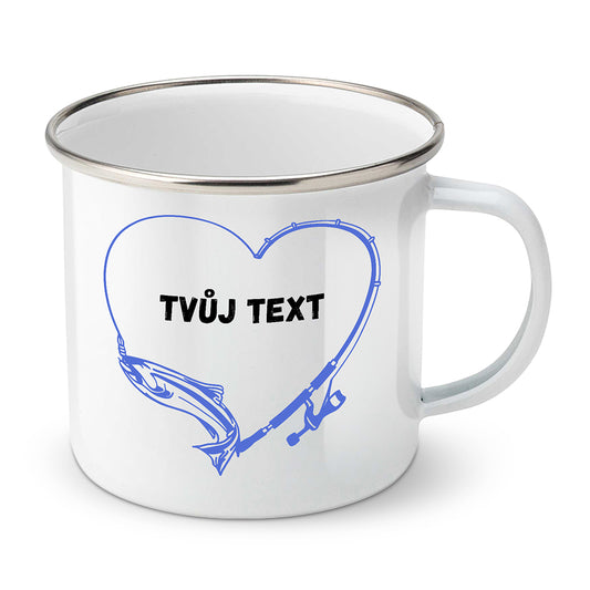 Smaltovaný plecháček motiv Rybář