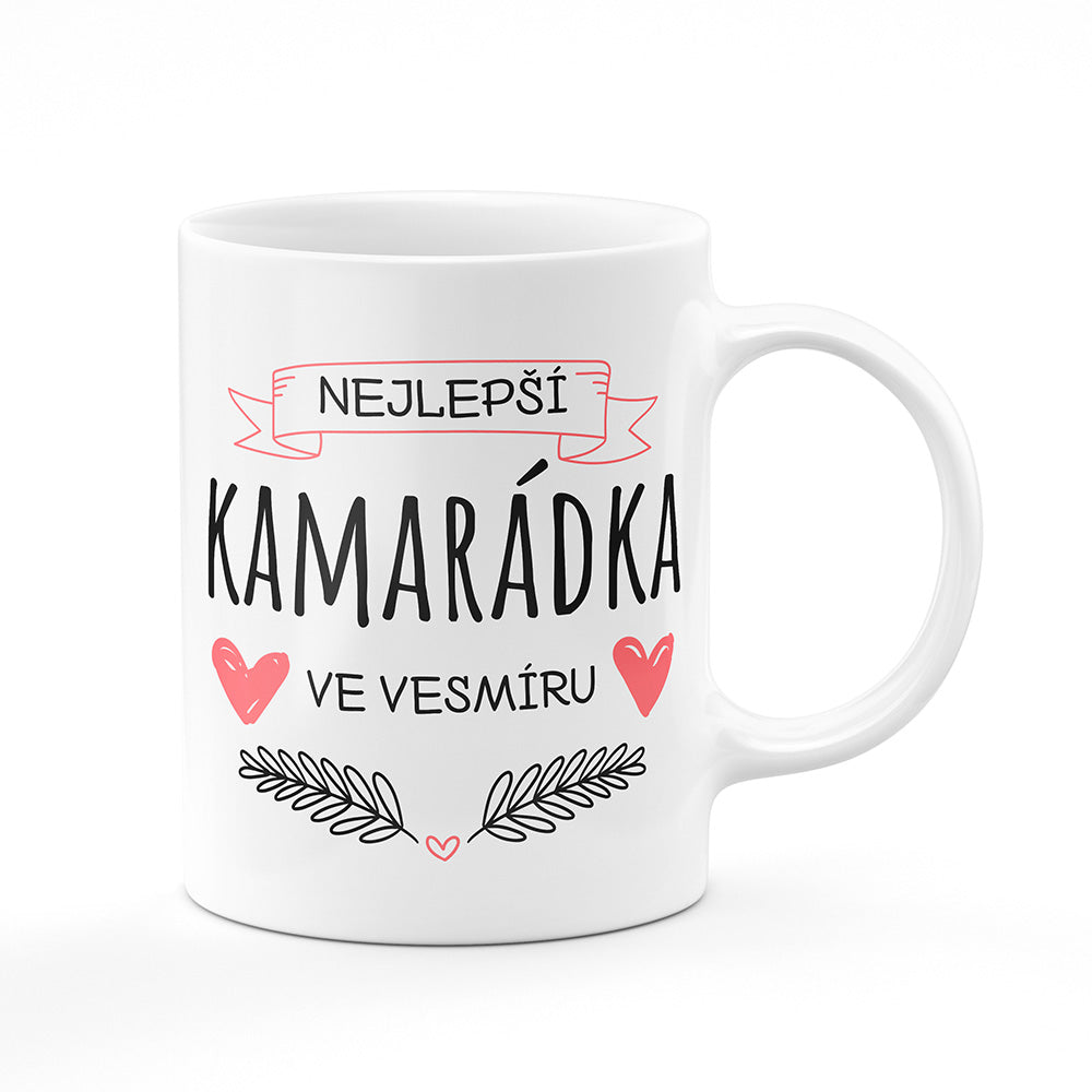 Keramický hrnek bílý motiv Nejlepší kamarádka ve vesmíru