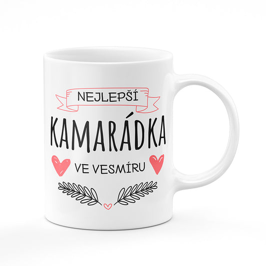 Keramický hrnek bílý motiv Nejlepší kamarádka ve vesmíru