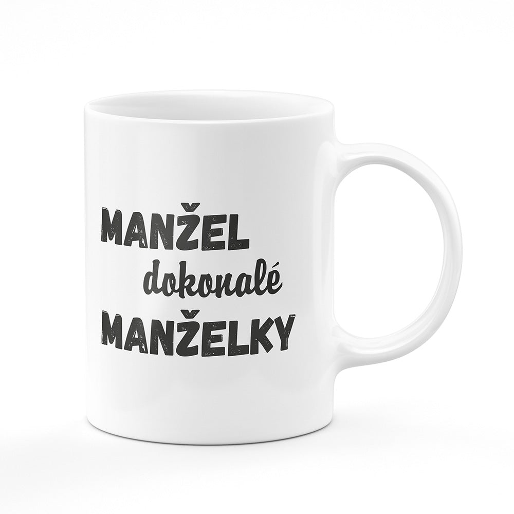 Keramický hrnek bílý motiv Manžel dokonalé manželky