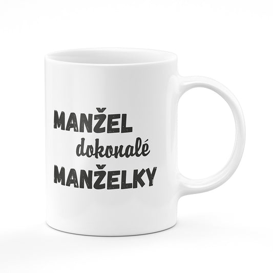 Keramický hrnek bílý motiv Manžel dokonalé manželky