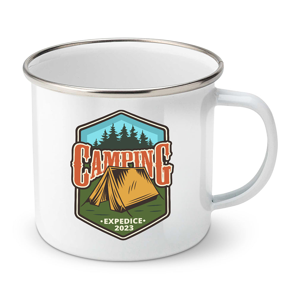 Smaltovaný plecháček motiv Camping