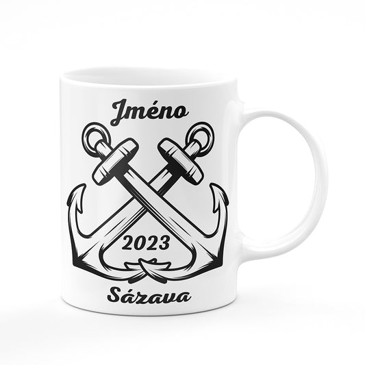 Keramický hrnek bílý motiv Kotvy