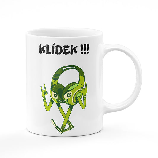 Keramický hrnek bílý motiv Hudební maniak
