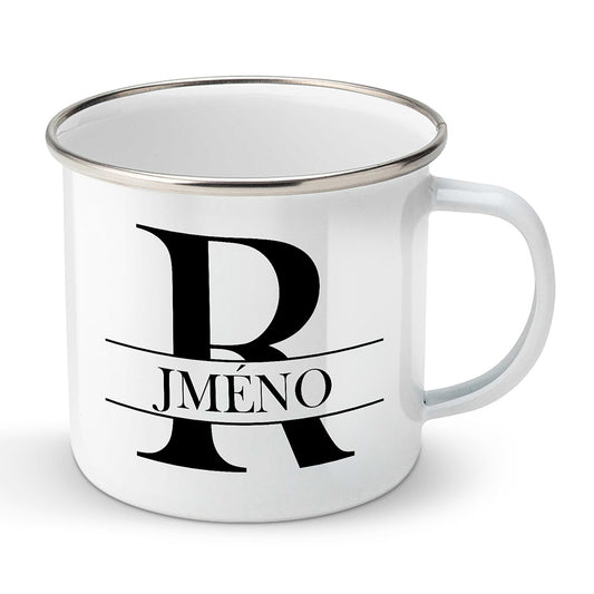 Smaltovaný plecháček motiv Se jménem R...
